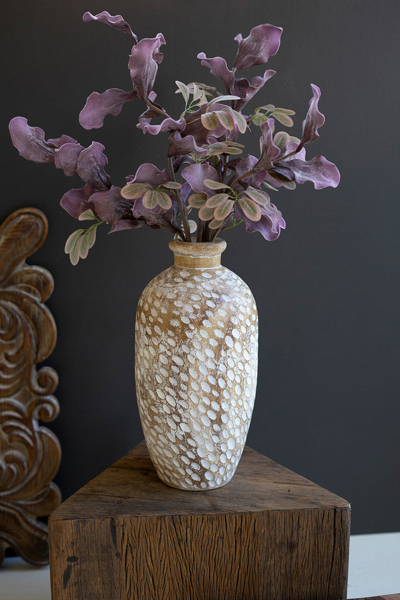 Wash White Wood Vase Large By Kalalou | Vases | Modishstore - 2