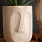 Wood Hand-Carved Face Planters Set Of 2 By Kalalou | Vases | Modishstore - 2
