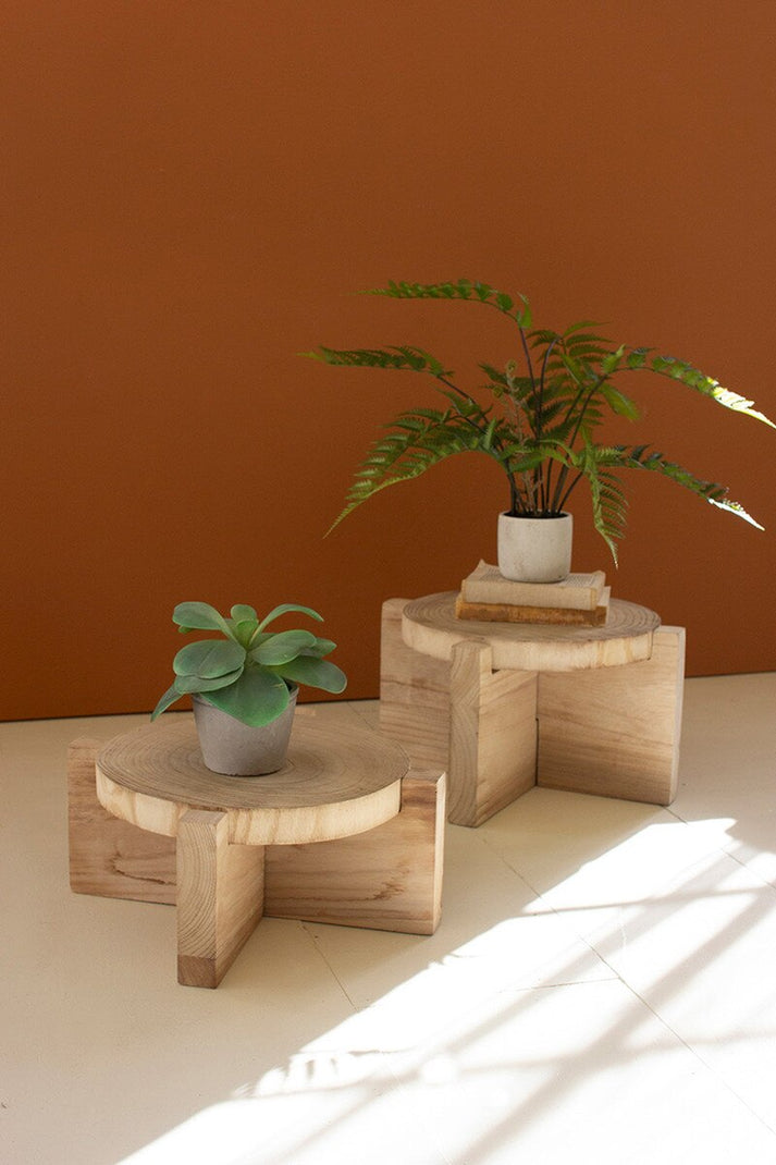 Set Of Two Wooden Display Stools (Min 2) By Kalalou – Modish Store