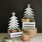Recycled Distressed White Wooden Christmas Trees With Crate By Kalalou | Christmas Trees | Modishstore