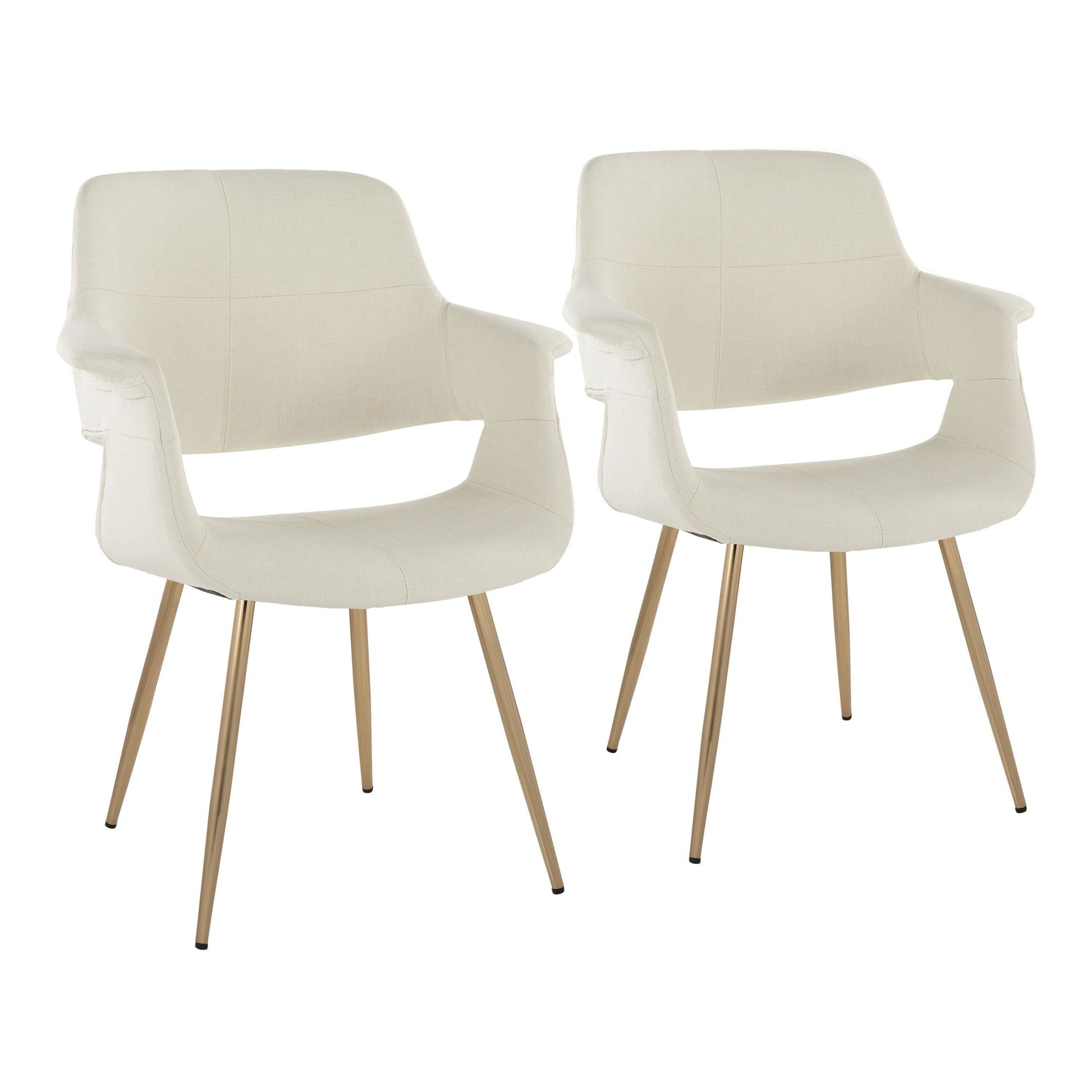 Vintage Flair Chair - Set of 2 Cream By LumiSource | Dining Chairs | Modishstore - 2