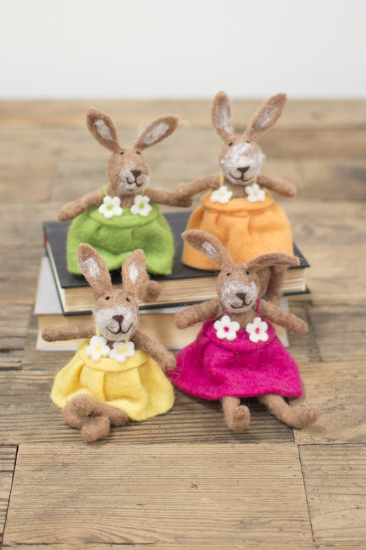 Felt Rabbits-One Each Color (Min 2) Set Of 4 By Kalalou | Ornaments | Modishstore