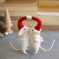 Kissing Felt Christmas Mice (Min 2) By Kalalou | Ornaments | Modishstore