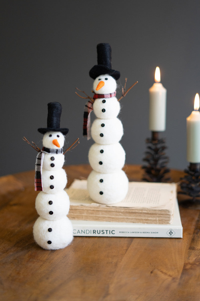Felt Snowmen (Min 2) Set Of 2 By Kalalou | Ornaments | Modishstore - 2