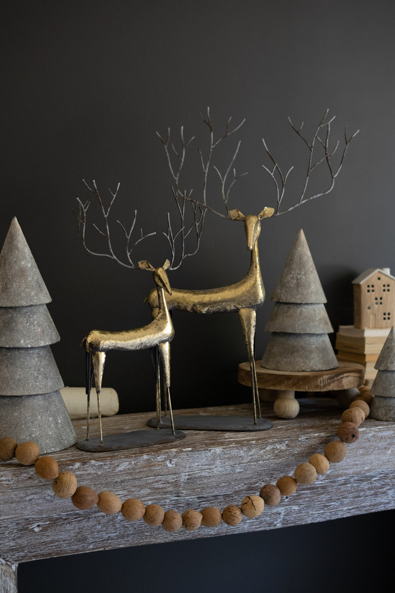 Antique Gold Metal Christmas Deer Set Of 2 By Kalalou | Animals & Pets | Modishstore - 3