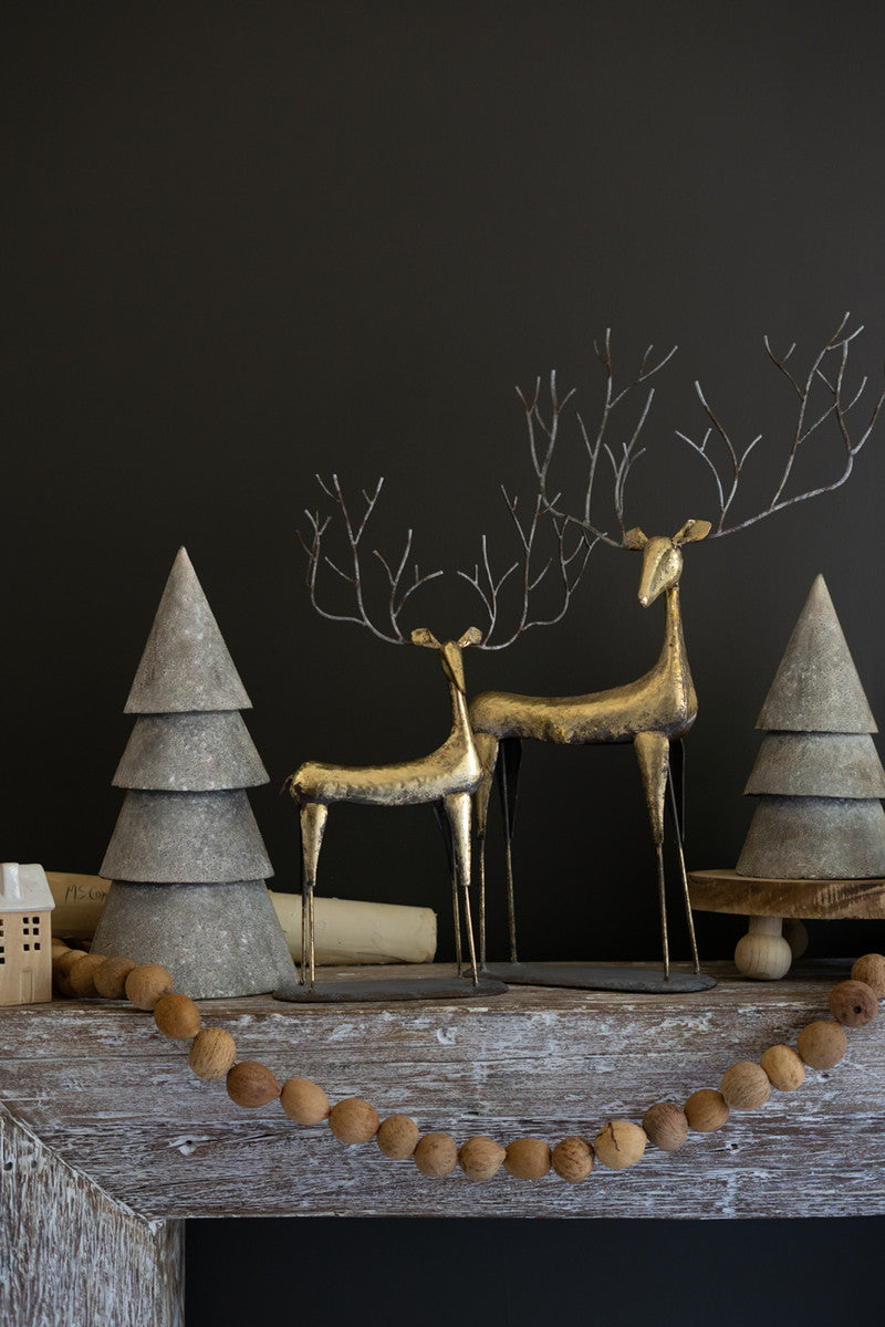 Antique Gold Metal Christmas Deer Set Of 2 By Kalalou | Animals & Pets | Modishstore