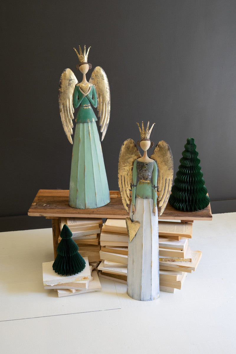 Painted Metal Christmas Angels Set Of 2 By Kalalou | Ornaments | Modishstore - 4