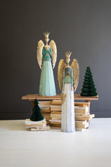 Painted Metal Christmas Angels Set Of 2 By Kalalou