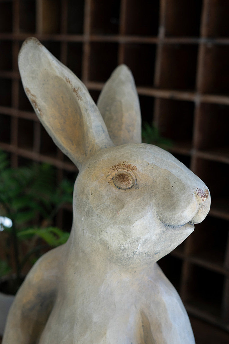 Faux Concrete Rabbit Shelf Sitter By Kalalou | Garden Sculptures & Statues | Modishstore - 2
