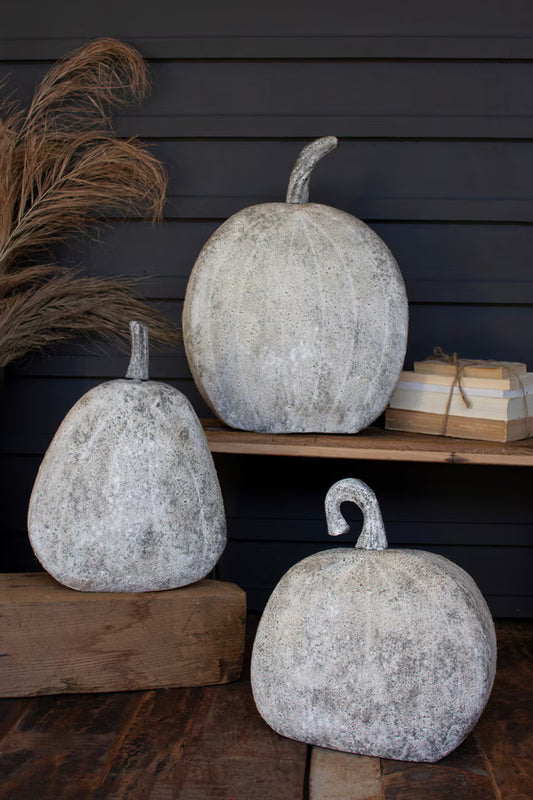 Set Of Three Rustic Metal Pumpkins By Kalalou