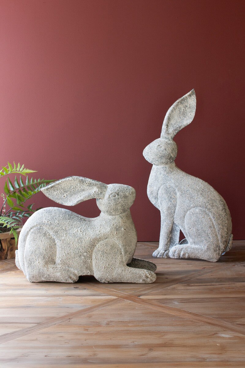 Set of 2 Rustic Metal Rabbits - Thumbnail 5