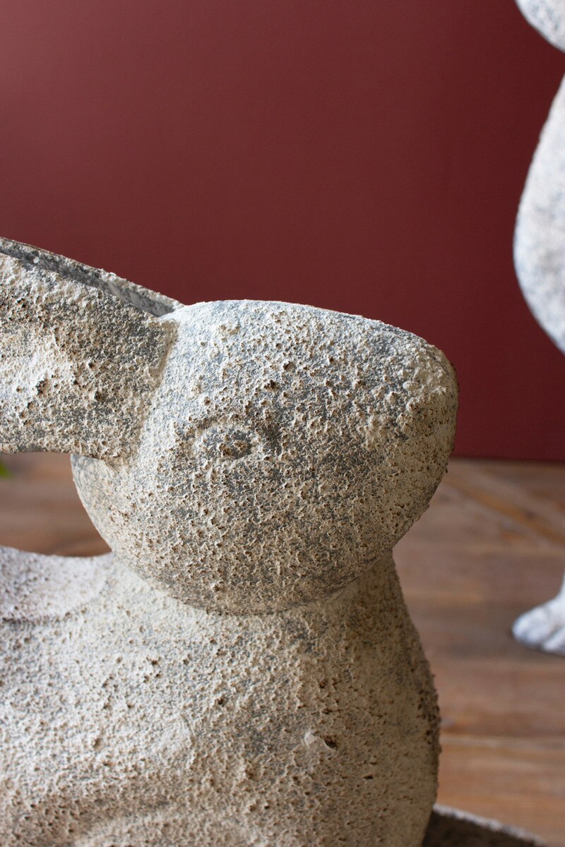 Set Of Two Rustic Metal Rabbits By Kalalou