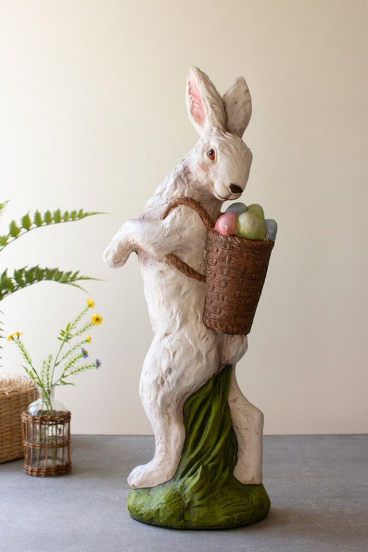 Resin Easter Bunny - Basket With Eggs By Kalalou