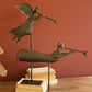 Set Of Two Rustic Metal Folk Art Angels By Kalalou