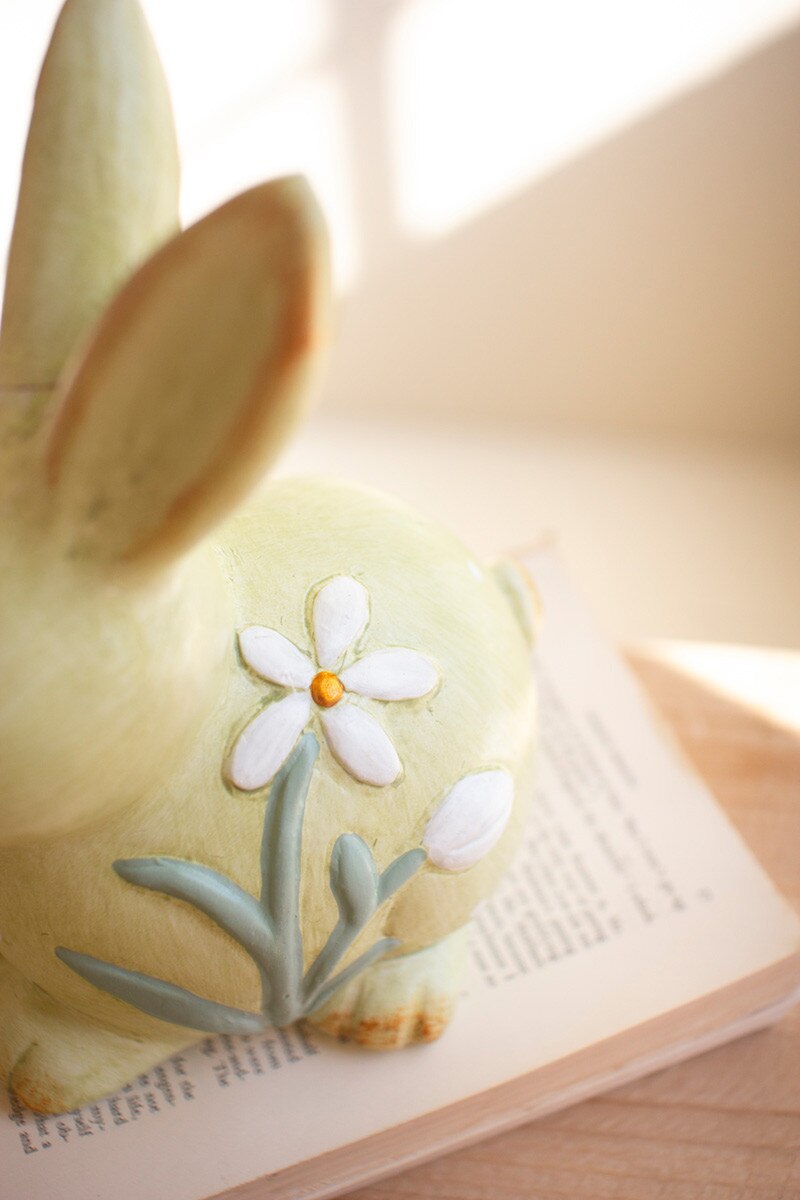 Set Of Two Colorful Faux Concrete Bunnies By Kalalou