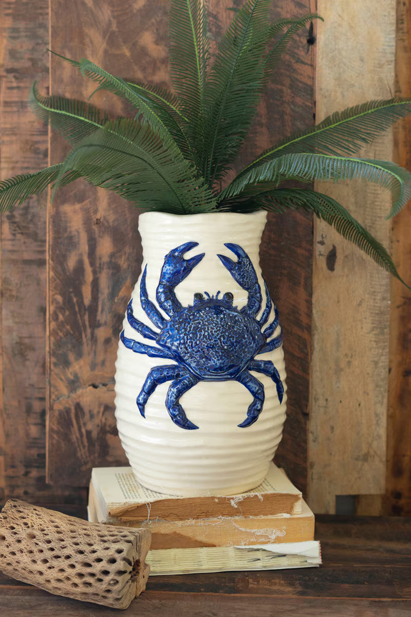 Ceramic Crab Vase By Kalalou