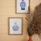 Set Of Two Framed Blue Vase Prints Under Glass By Kalalou | Wall Painting | Modishstore - 3