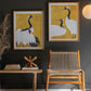 Set 2 Framed Prints Under Glass -Black White And Red Herons By Kalalou | Wall Painting | Modishstore