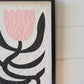 Set Of Two Framed Pink And Black Textured Flower Prints By Kalalou | Wall Painting | Modishstore - 2