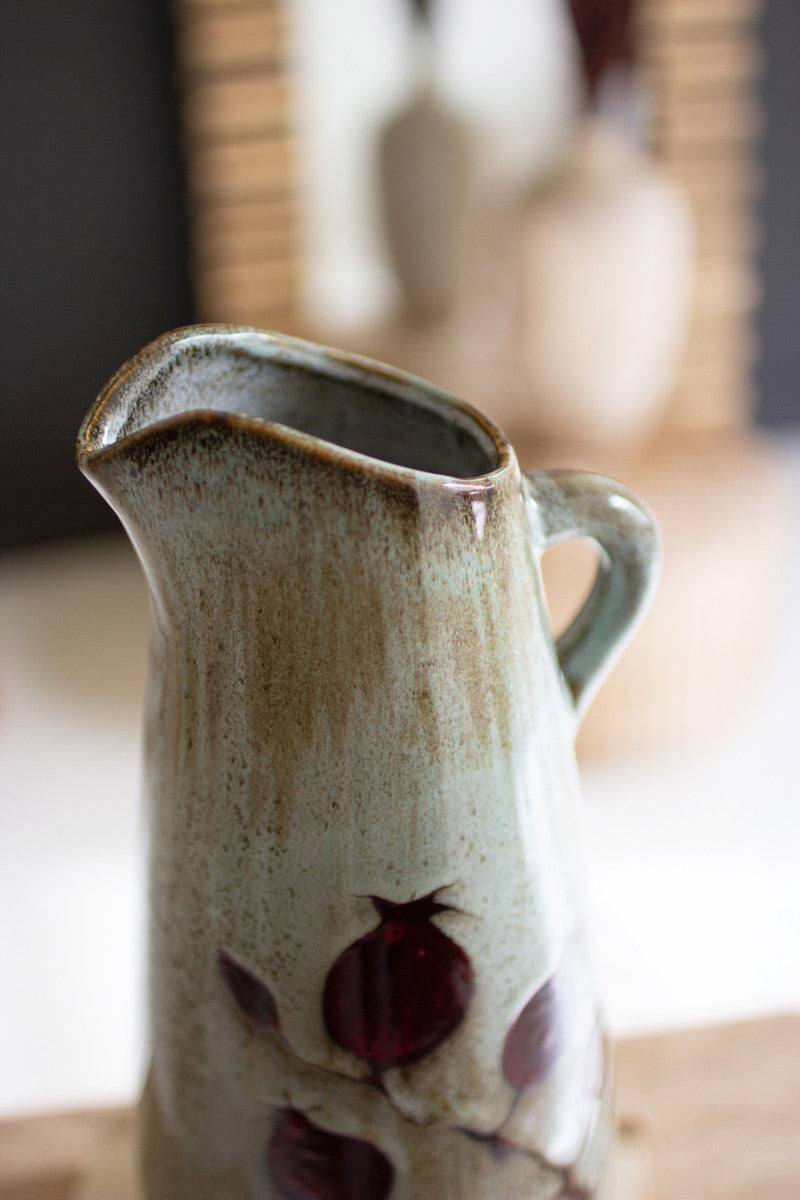 Ceramic Vase With Handle - Strawberry Design By Kalalou | Vases | Modishstore - 2