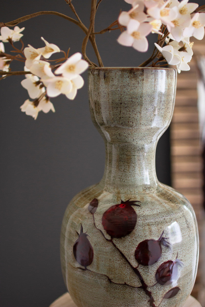 Tall Ceramic Vase - Strawberry Design By Kalalou | Vases | Modishstore
