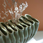 Green Ceramic Folds Vase (Min 2) By Kalalou | Vases | Modishstore - 3