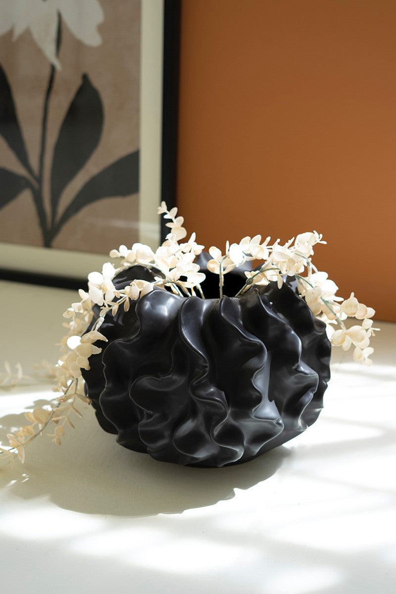 Black Coral Ceramic Vase By Kalalou | Vases | Modishstore