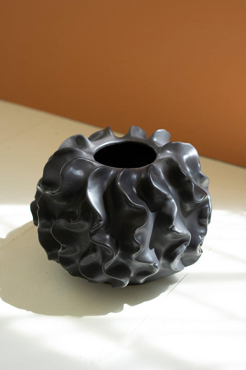 Black Coral Ceramic Vase By Kalalou | Vases | Modishstore - 2
