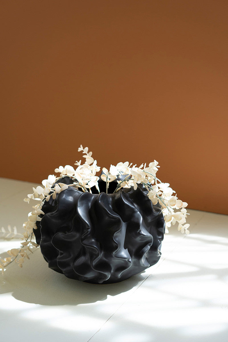 Black Coral Ceramic Vase By Kalalou | Vases | Modishstore - 4