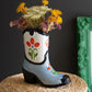 Ceramic Cowboy Boot Vase By Kalalou
