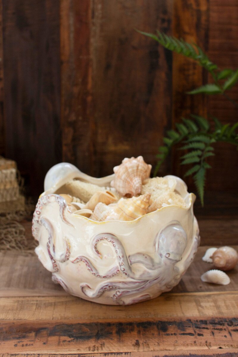Ceramic Octopus Vase By Kalalou
