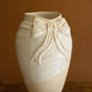 White Ceramic Vase With Bow By Kalalou