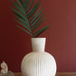 Tall Stone Composite Fluted Bulb Vase By Kalalou
