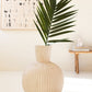 Tall Stone Composite Fluted Bulb Vase By Kalalou