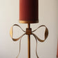 Set Of Three Antique Brass Pillar Candle Stands -Bow Detail By Kalalou