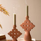 Set Of Two Terracotta Taper Candle Holders (Min 3 Sets) By Kalalou