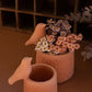 Set Of Two Concrete Planters With Birds - Terracotta (Min 2) By Kalalou