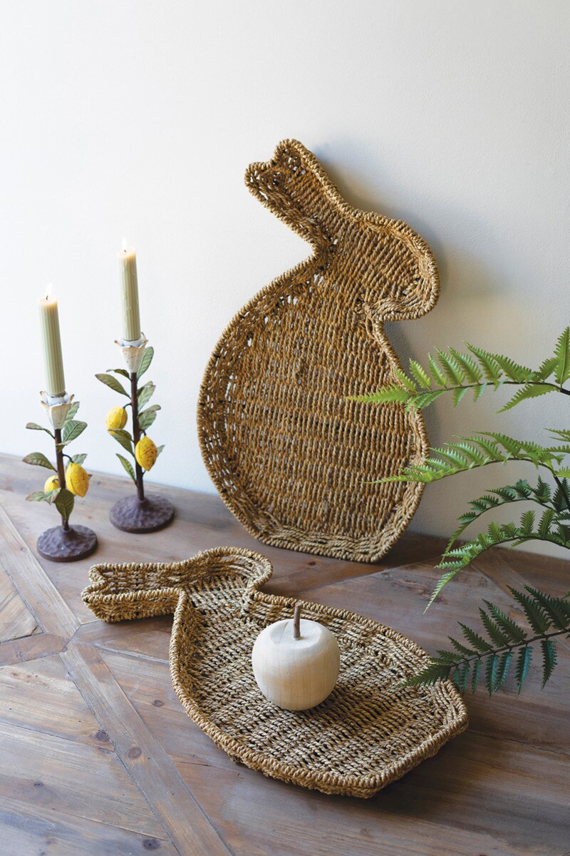 Set Of Two Woven Vine Rabbit Trays (Min 2 Sets) By Kalalou