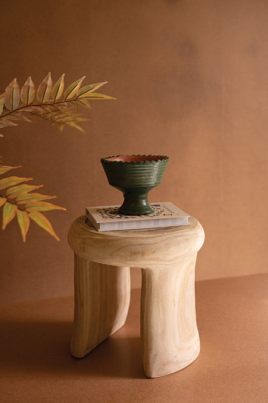 Carved Wooden Stool By Kalalou