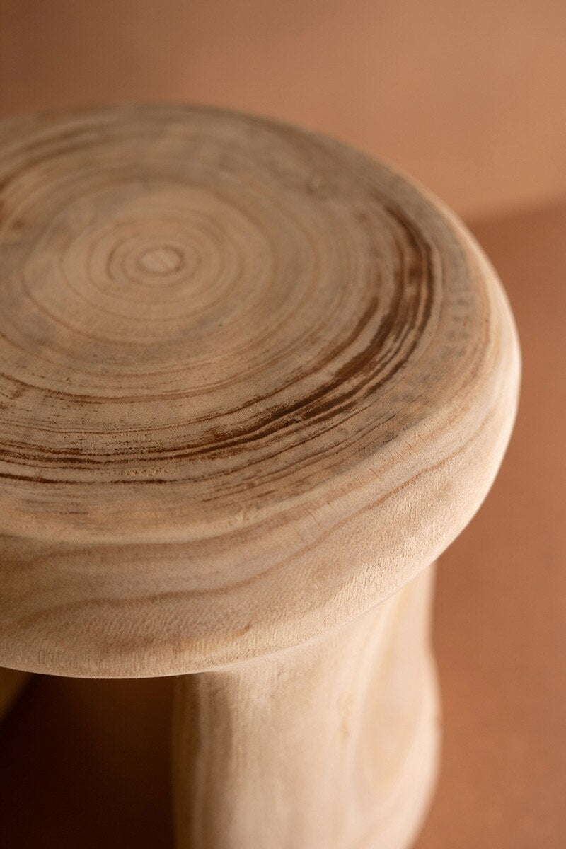 Carved Wooden Stool By Kalalou