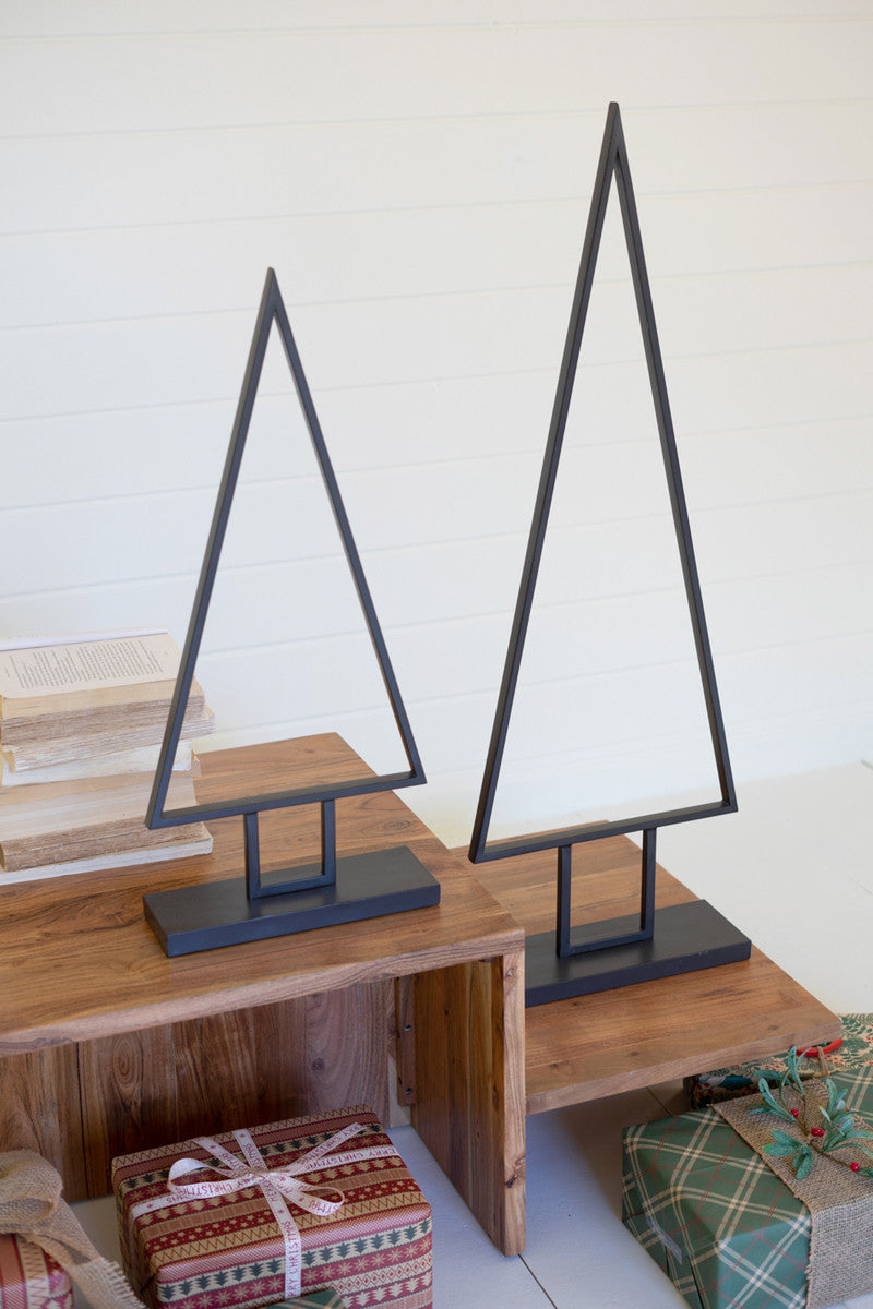 Iron Christmas Tree Topiaries Set Of 2 By Kalalou | Christmas Trees | Modishstore