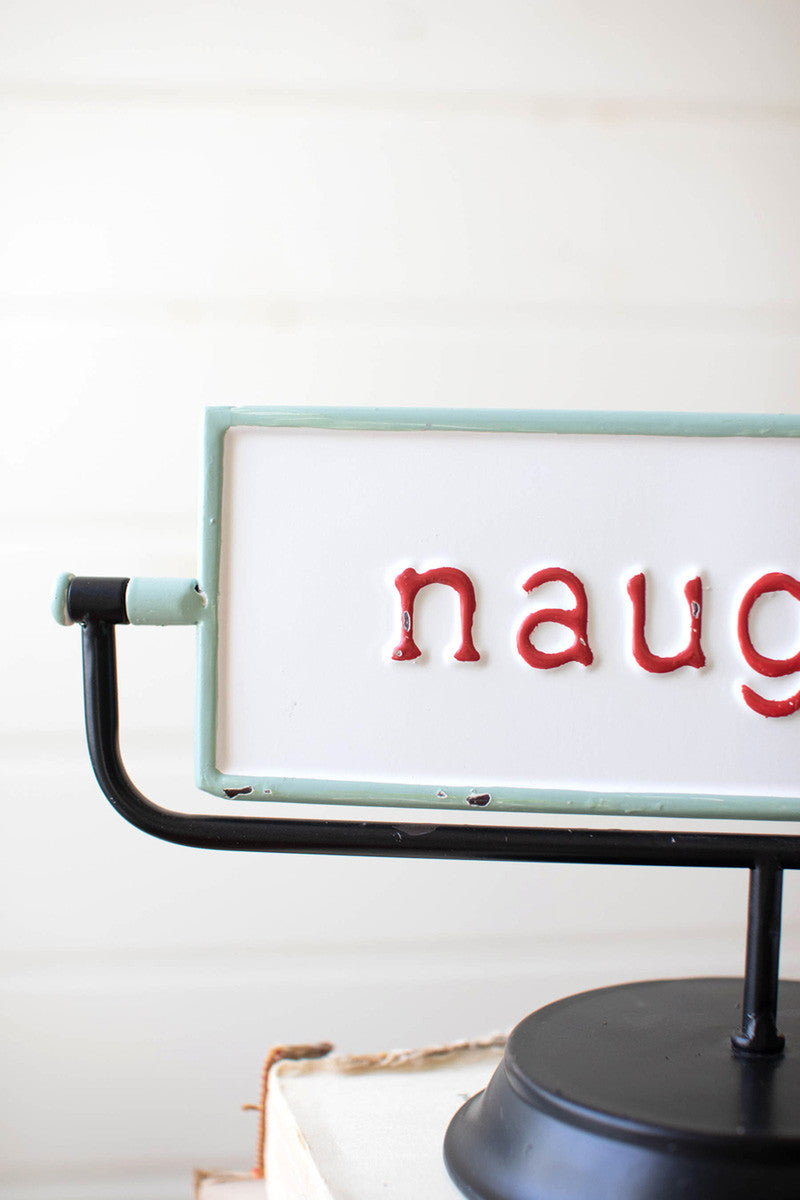 Naughty/Nice Flip Sign (Min 2) By Kalalou | Ornaments | Modishstore - 3