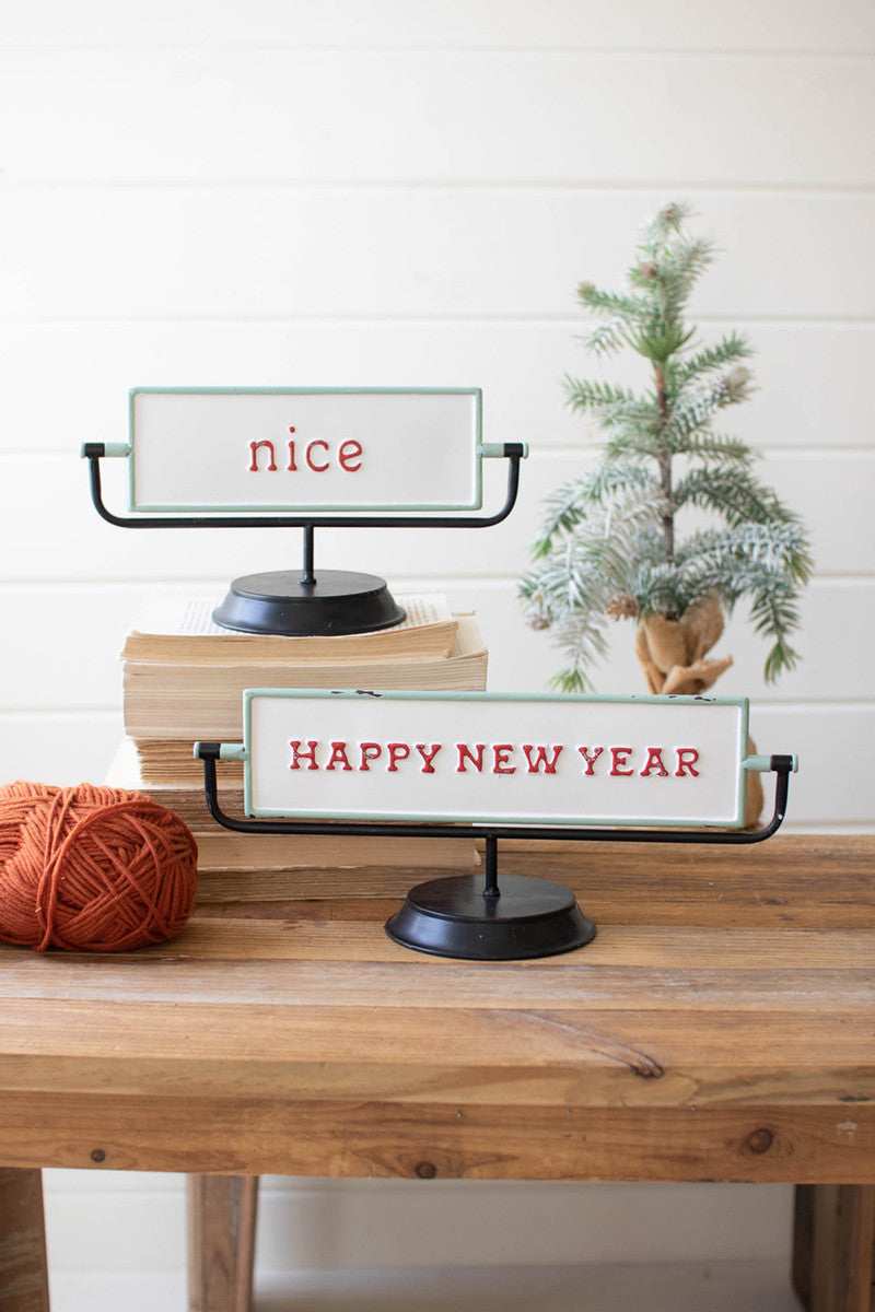 Merry Christmas And Happy New Years Flip Sign (Min 2) By Kalalou | Ornaments | Modishstore - 4