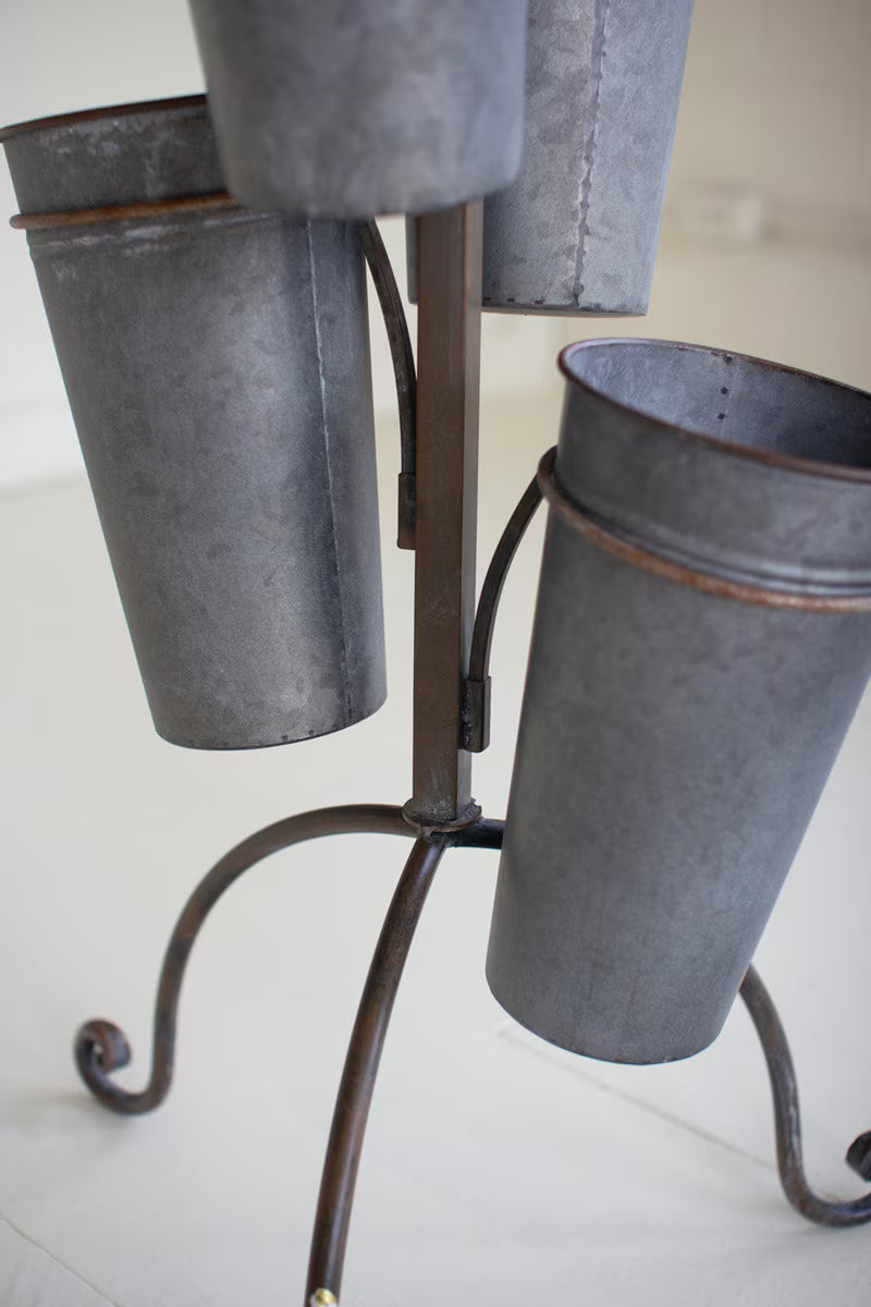 Metal French Pot Flower Tower - Thumbnail 4