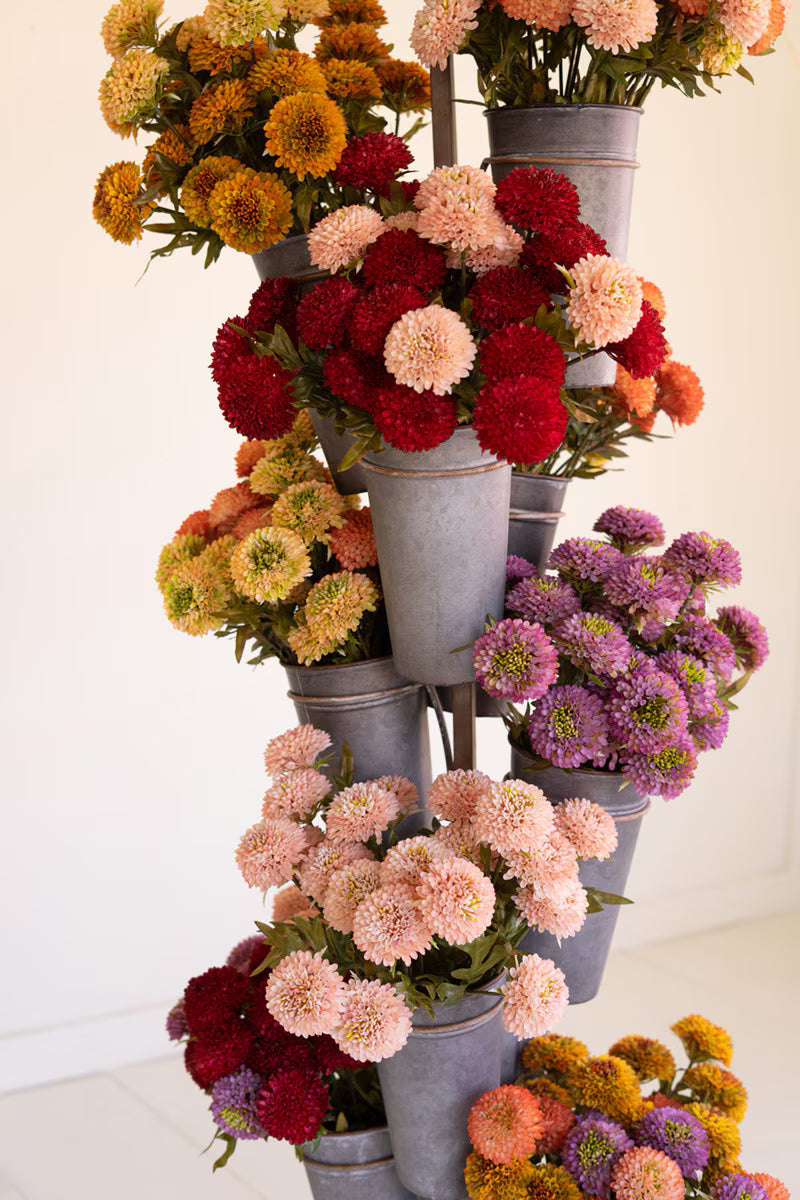 Metal French Pot Flower Tower By Kalalou