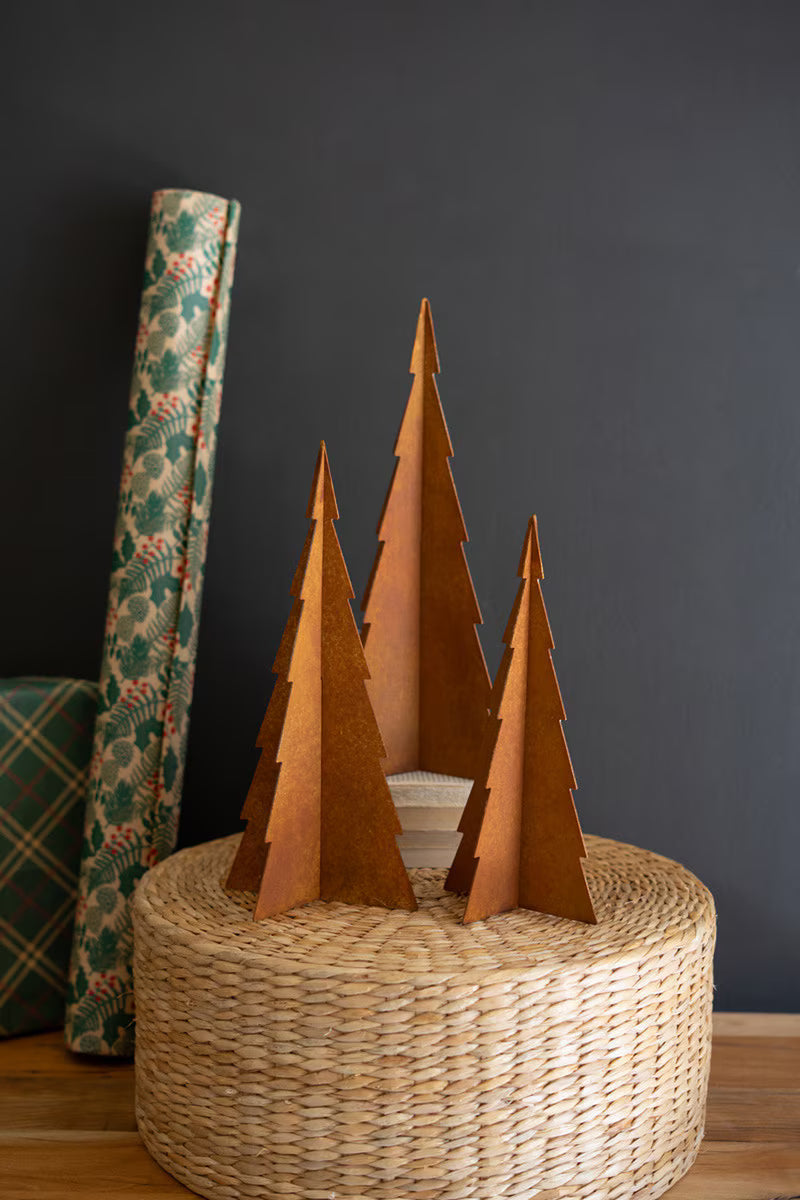 Set Of Three Rustic Christmas Trees (Min 2) By Kalalou