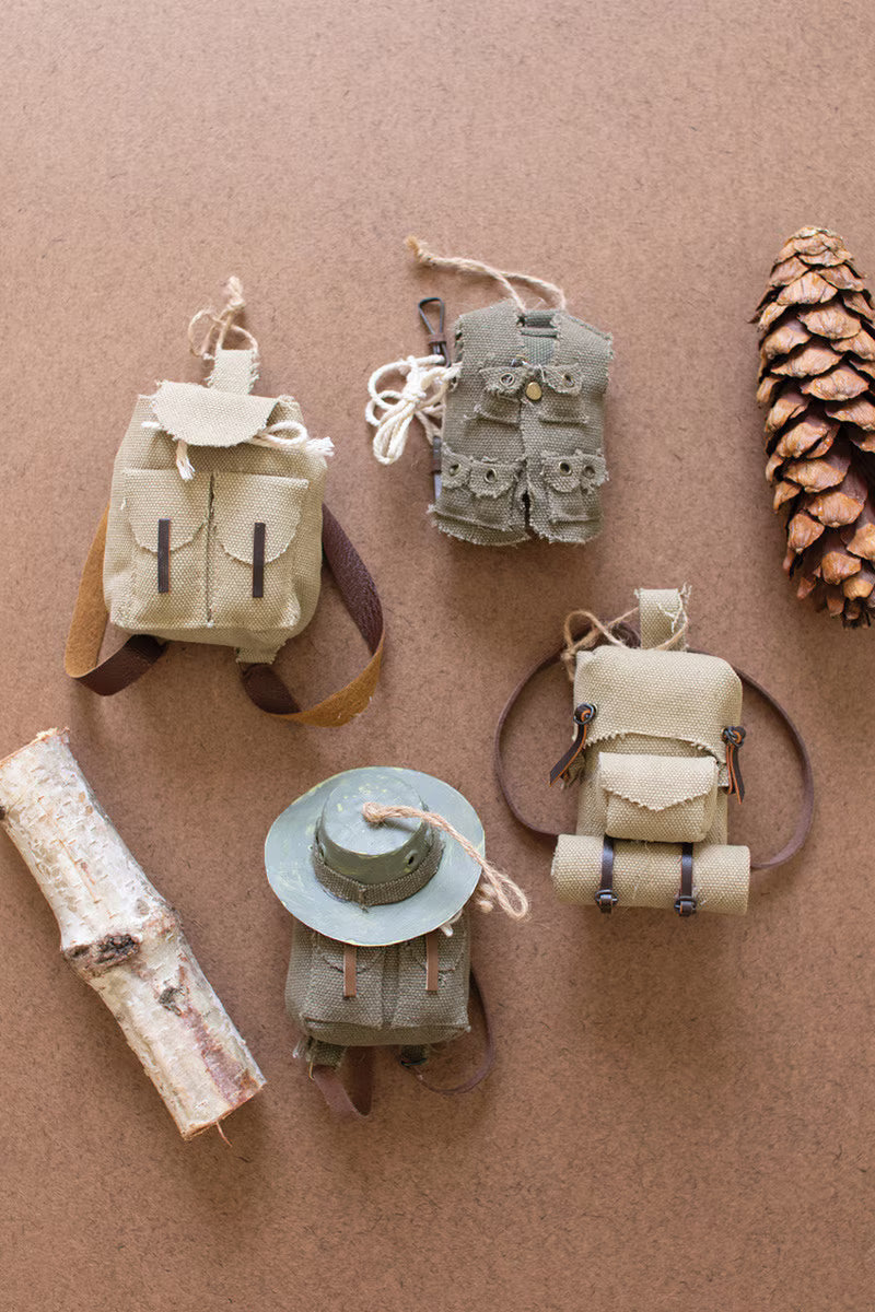 Set Of Four Backpack Christmas Ornaments (Min 2) By Kalalou