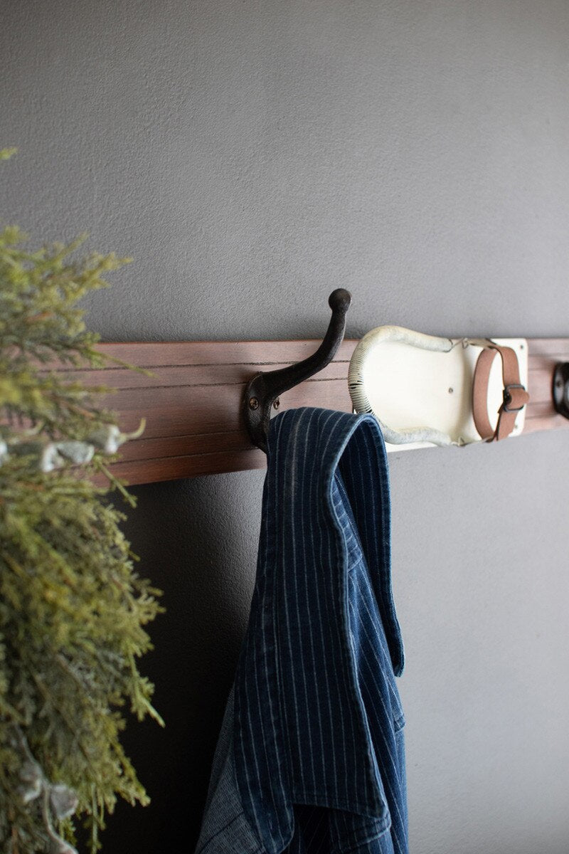 Wooden Ski Wall Coat Rack - Thumbnail 4