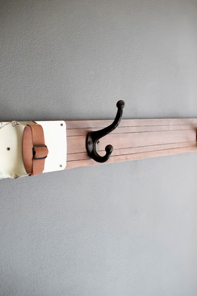 Wooden Ski Wall Coat Rack - Thumbnail 5