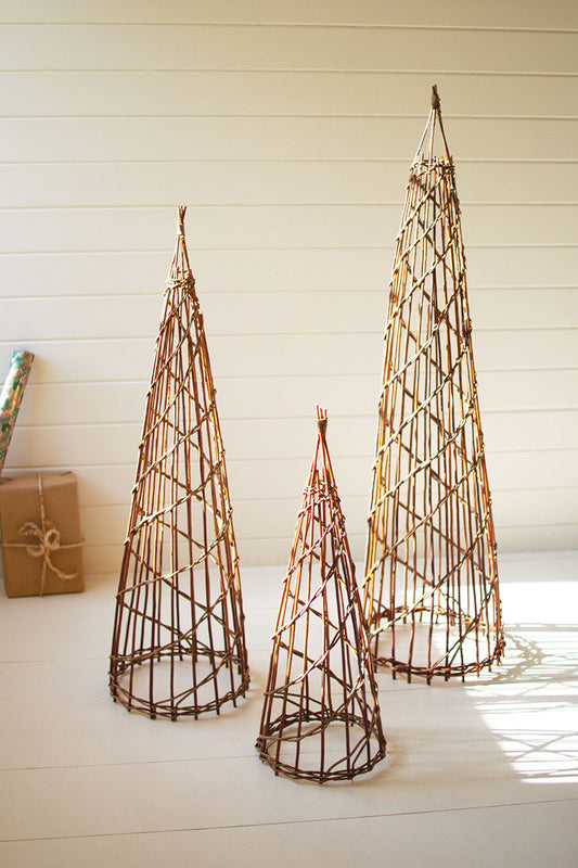 Nesting Twig Christmas Trees (Min 2) Set Of 3 By Kalalou | Christmas Trees | Modishstore